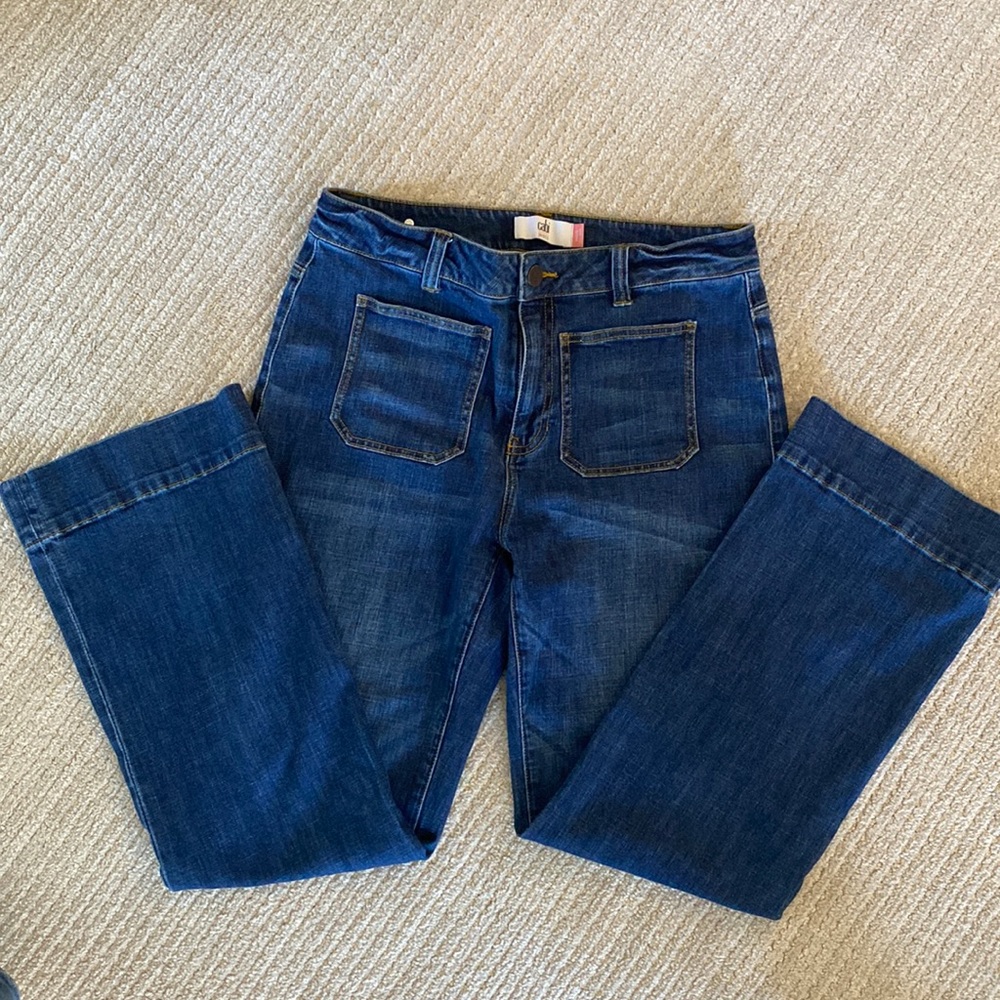 Cabi Jeans / full length, wide leg / size 10